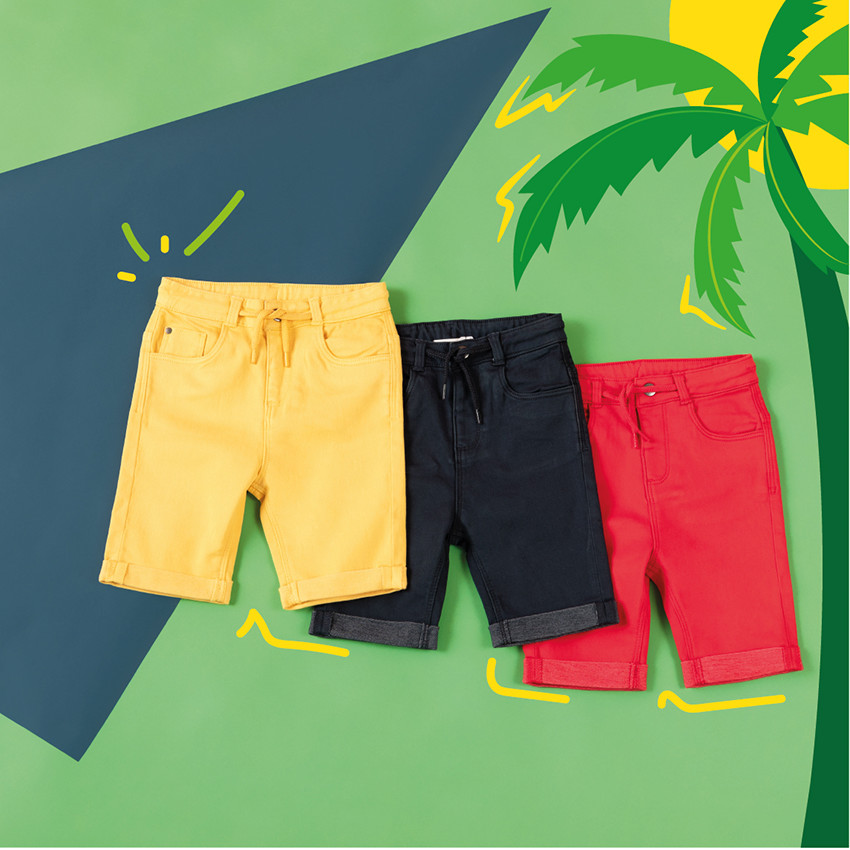 Bermuda en toile à cordons de serrage 