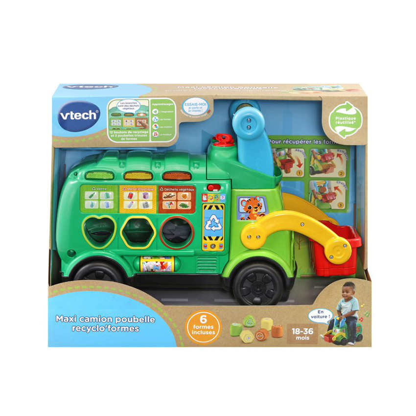 Jouet 1er âge - Maxi Camion Poubelle Recyclo'Formes 