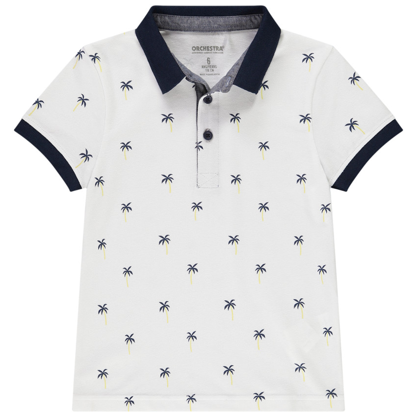 Polo manches courtes imprimé palmiers pour garçon
