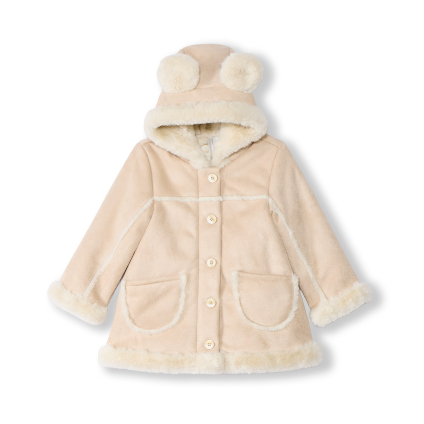Manteau en suédine et sherpa effet fourrure pour bébé fille