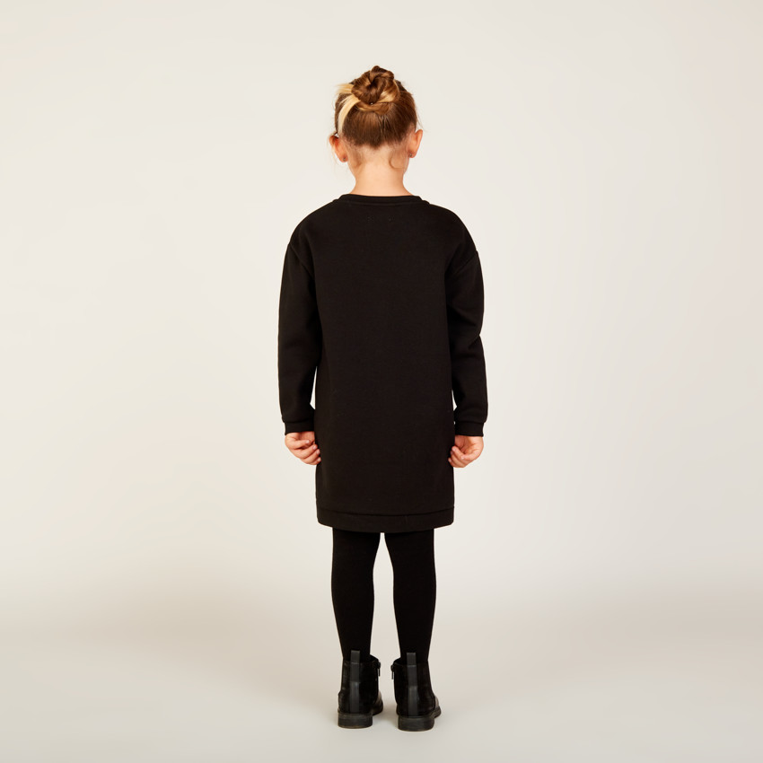 Robe sweat manches longues à strass pour fille 