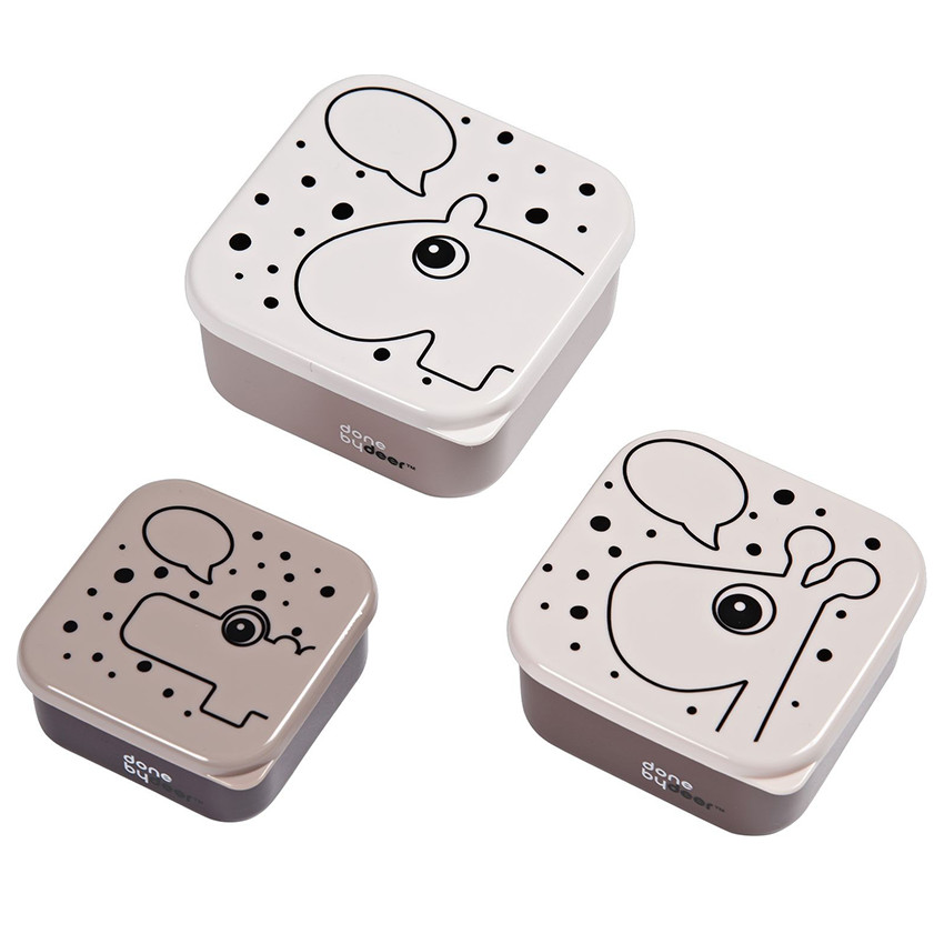 Set de 3 lunchbox à goûter - Rose 