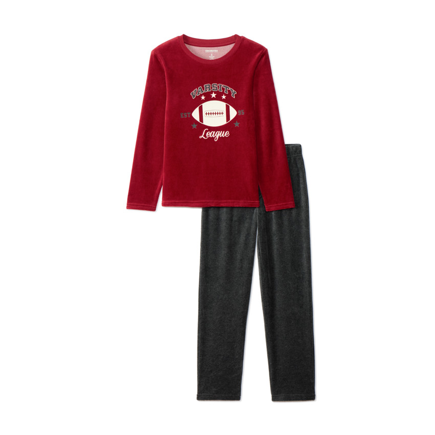 Set pyjama en velours motif rugby pour garçon