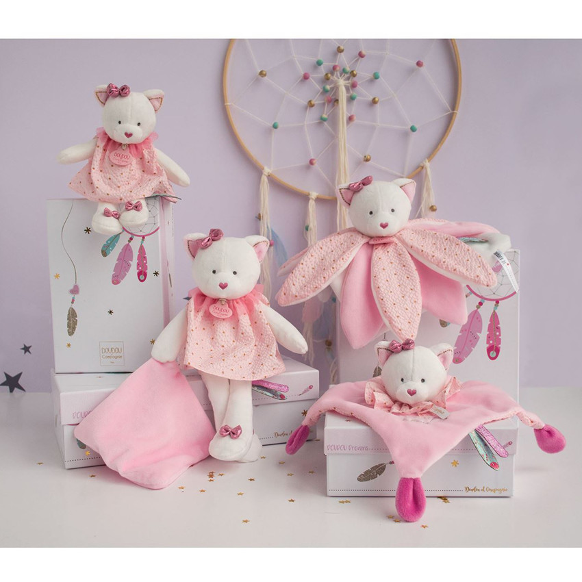 Doudou attrape-rêve chat 26 cm 