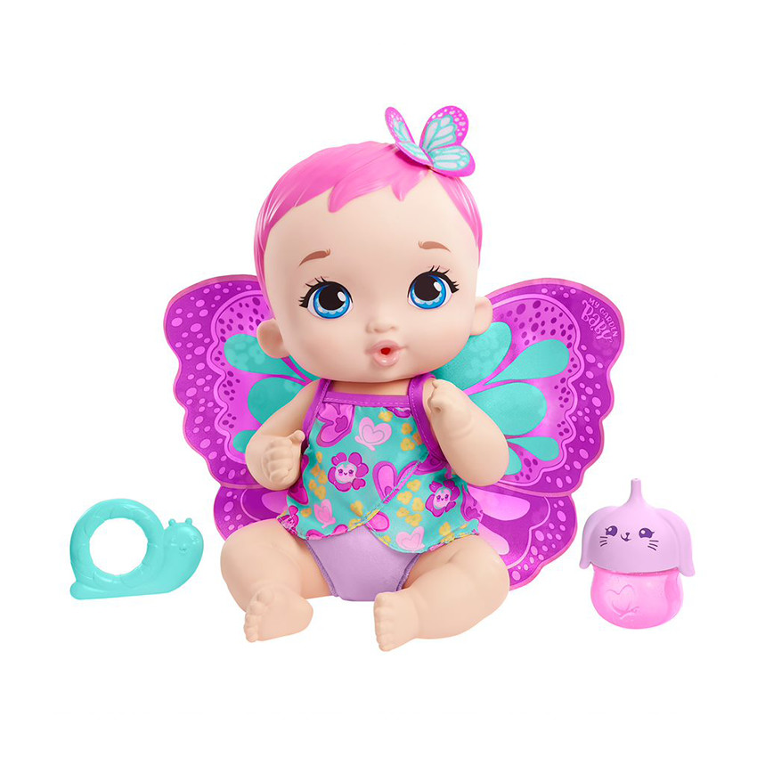 Bébé Papillon Rose Boit et Fait Pipi 