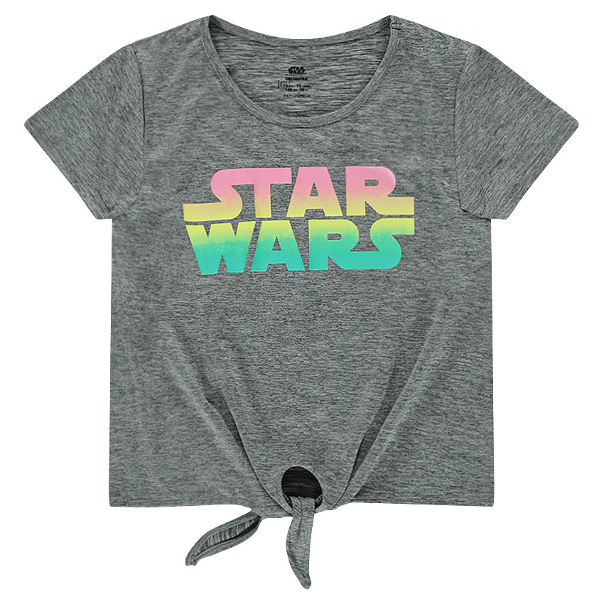Tee-shirt manches courtes à nouer avec print Star Wars™ effet dégradé 