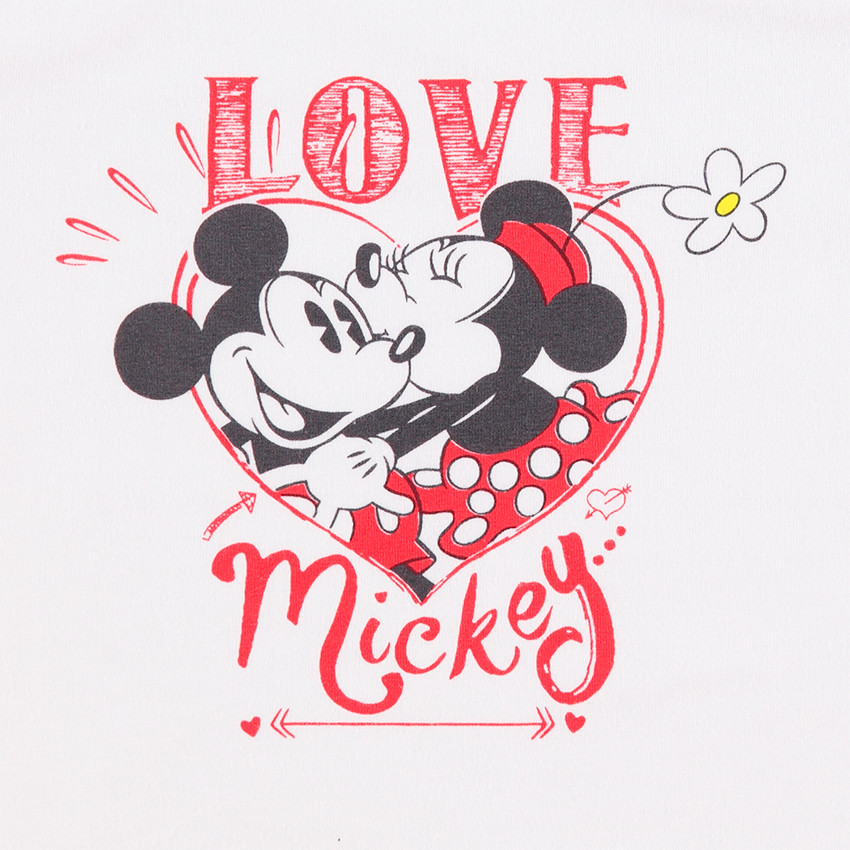 Lot de 2 tee-shirts manches longues en jersey (maillots de corps) Mickey & Minnie Disney 