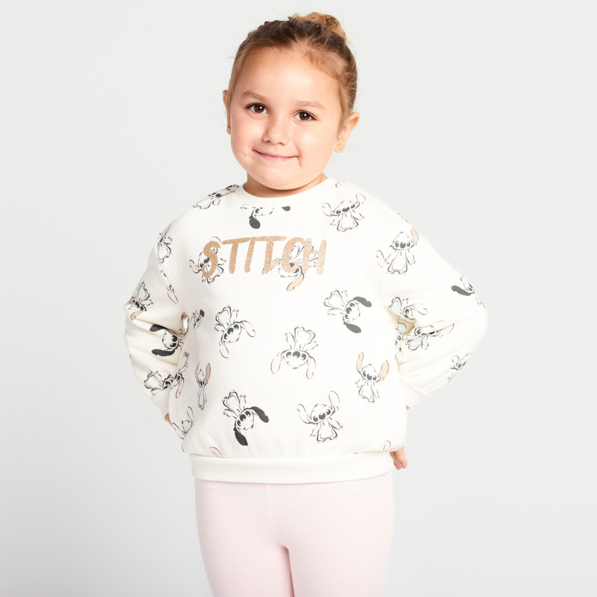 Sweat molleton imprimé Stitch Disney pour bébé fille  
