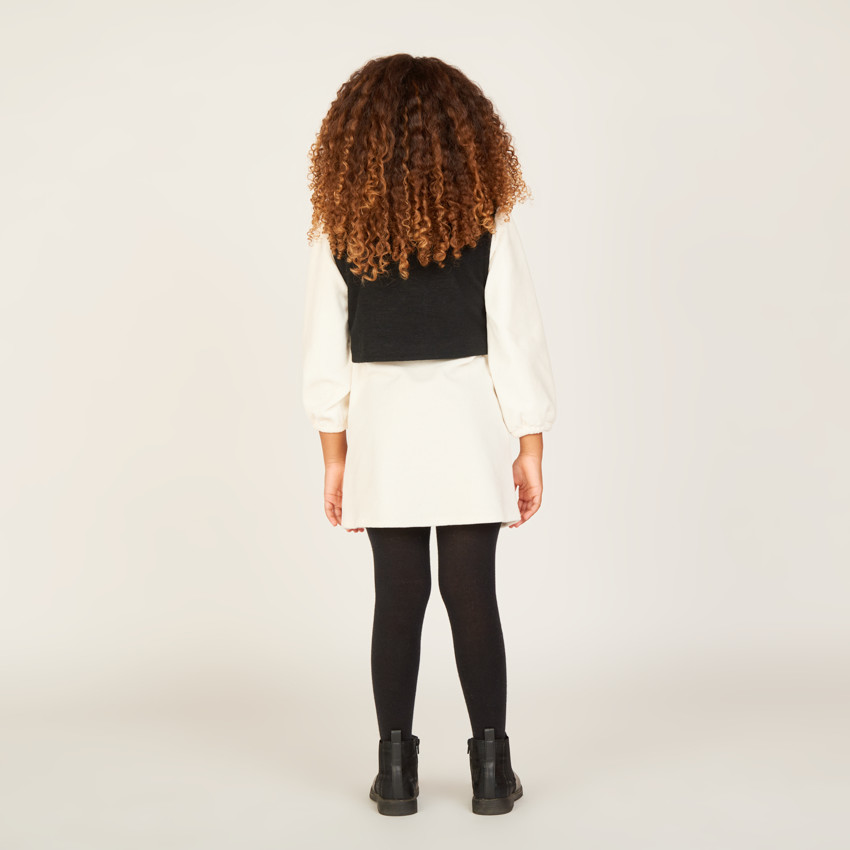 Robe chemise manches longues 2 en 1 pour fille 