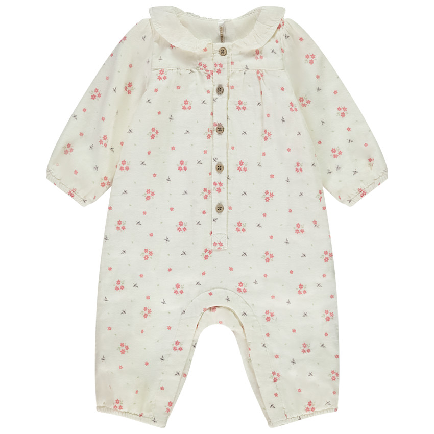 Combinaison longue imprimé fleuri pour bébé fille 