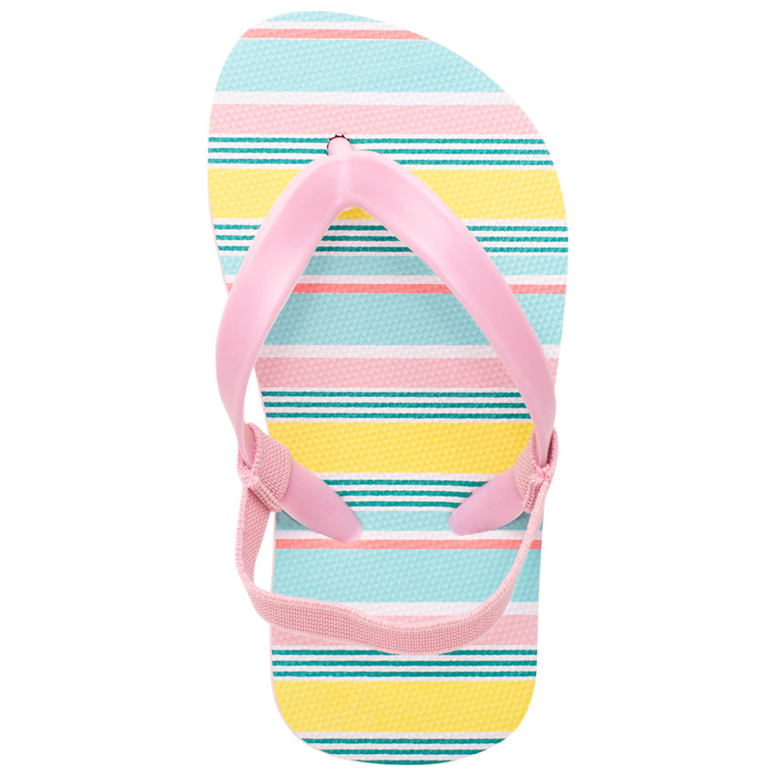 Tongs avec rayures multicolores pour bébé fille 