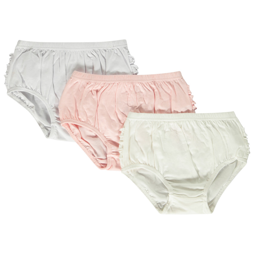 Lot de 3 bloomers en jersey à froufrous pour bébé fille 