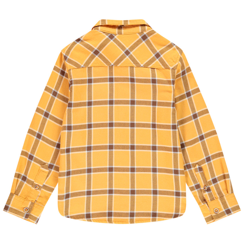 Chemise manches longues en flanelle à carreaux pour enfant garçon 