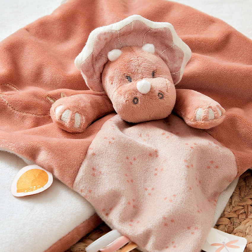 Doudou marionnette en veloudoux Popsie rose poudré 
