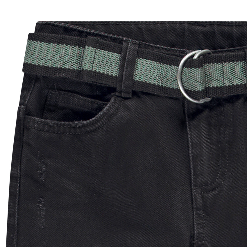 Jean droit effet used avec ceinture amovible pour garçon 