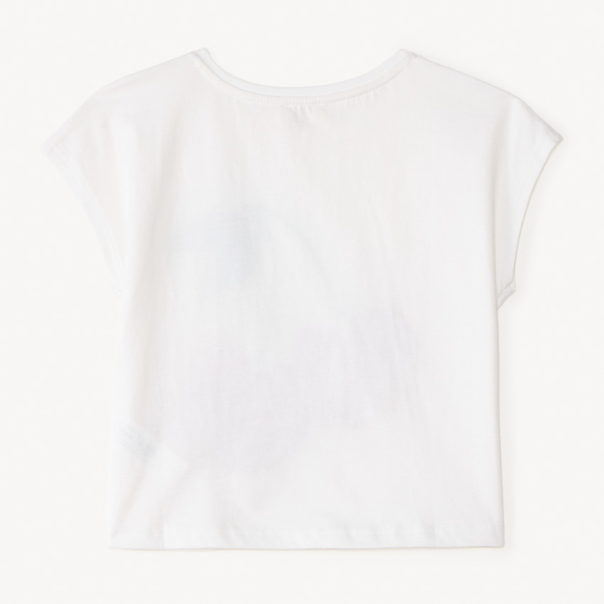 T-shirt manches courtes motif cerise brodé et à sequins pour fille  