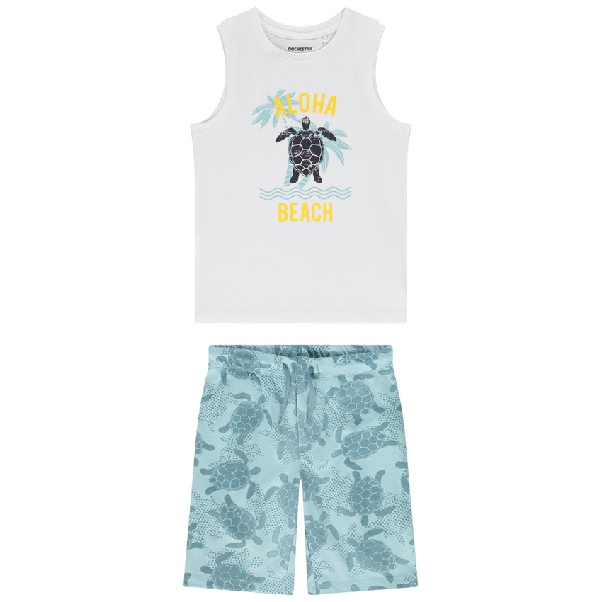 Ensemble 2 pièces en jersey print tortue pour garçon 