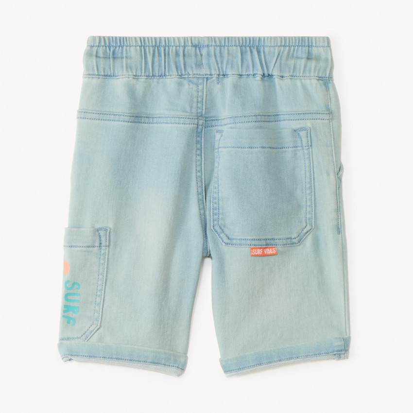 Bermuda effet jean à poche printée pour garçon 