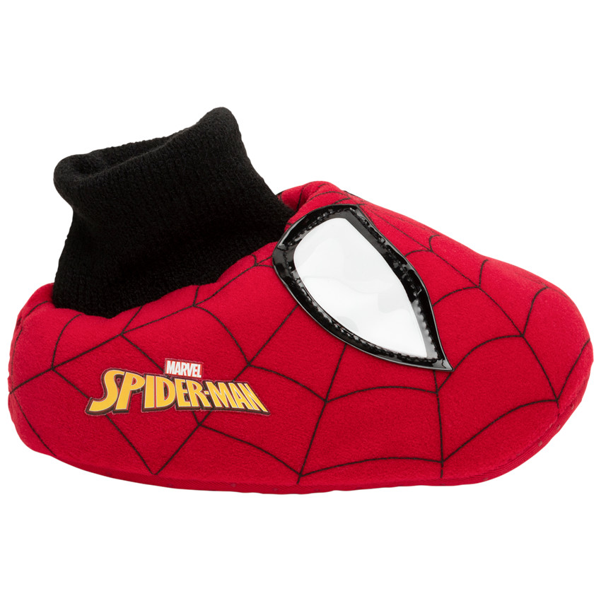 chaussons peluche spider-man pour enfant garçon - rouge moyen