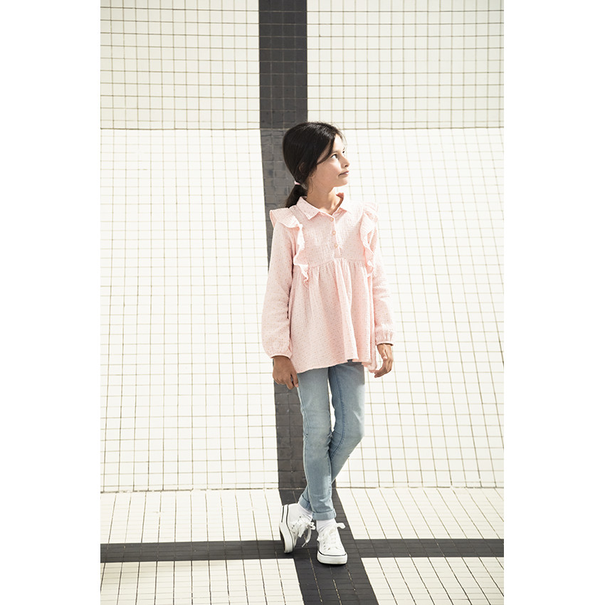 Jean skinny en denim effet délavé fille 