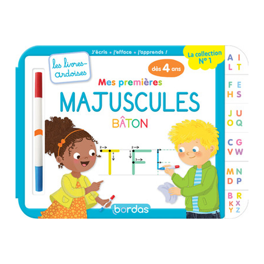 Livre ardoise Mes premières majuscules bâton 