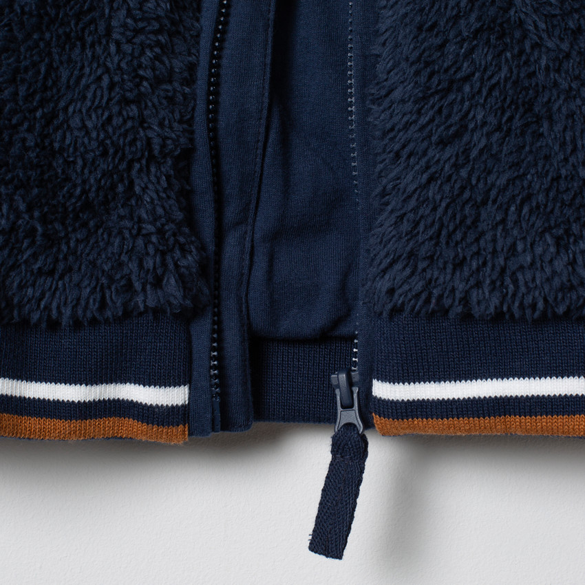 Veste en sherpa esprit teddy à badge patché 
