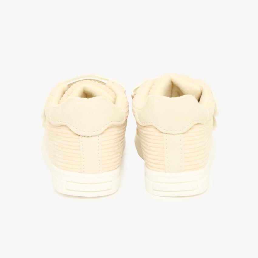 Basket effet velours côtelé triple velcro bébé fille 