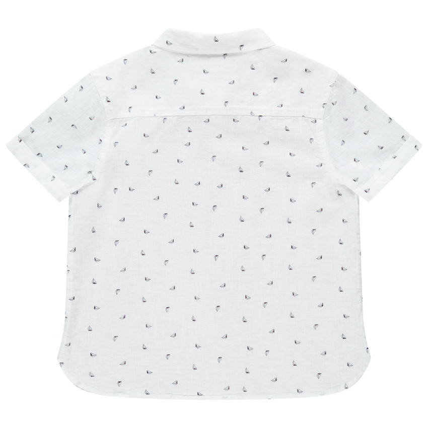 Chemise manches courtes imprimée bateaux all-over 