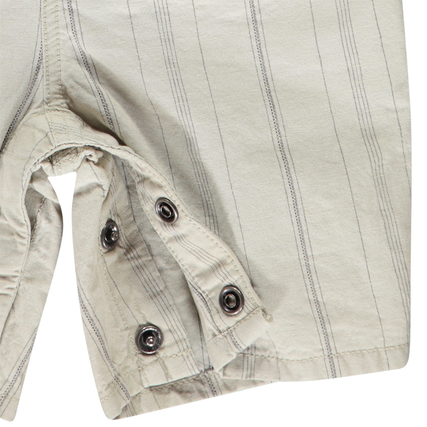 Salopette courte rayée à poche pour bébé garçon 