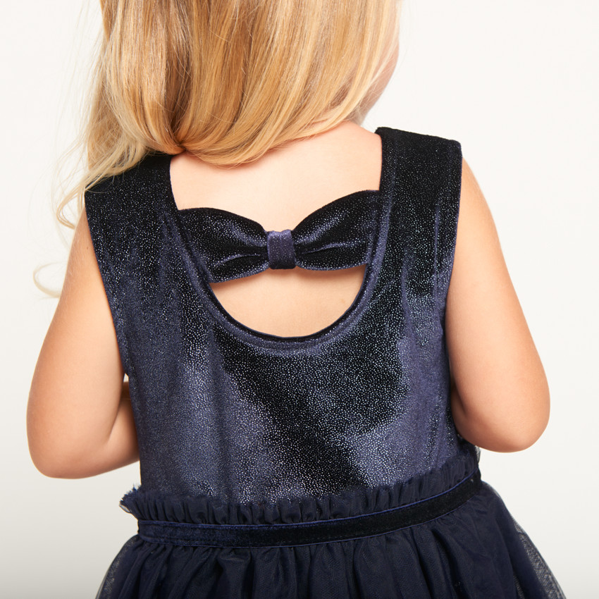 Robe de fête sans manches effet 2 en 1+ bandeau pour bébé fille 