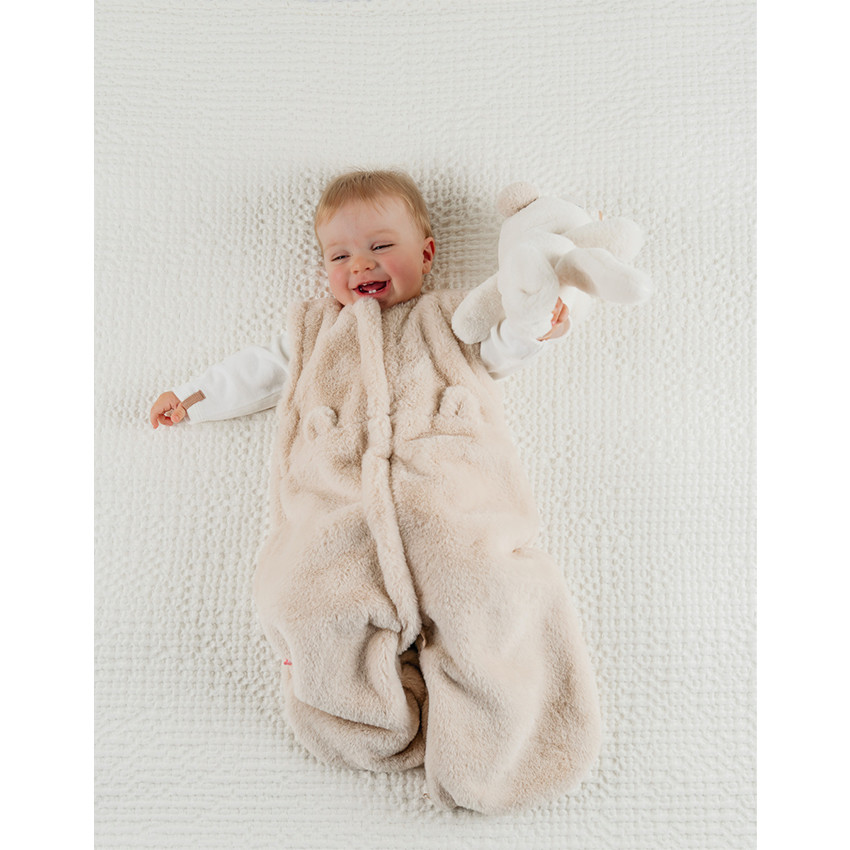 Gigoteuse 50cm manches amovibles Fausse fourrure Beige MM25 