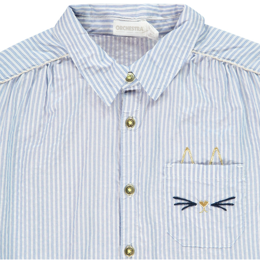 Chemise manches longues à rayures pour enfant fille 