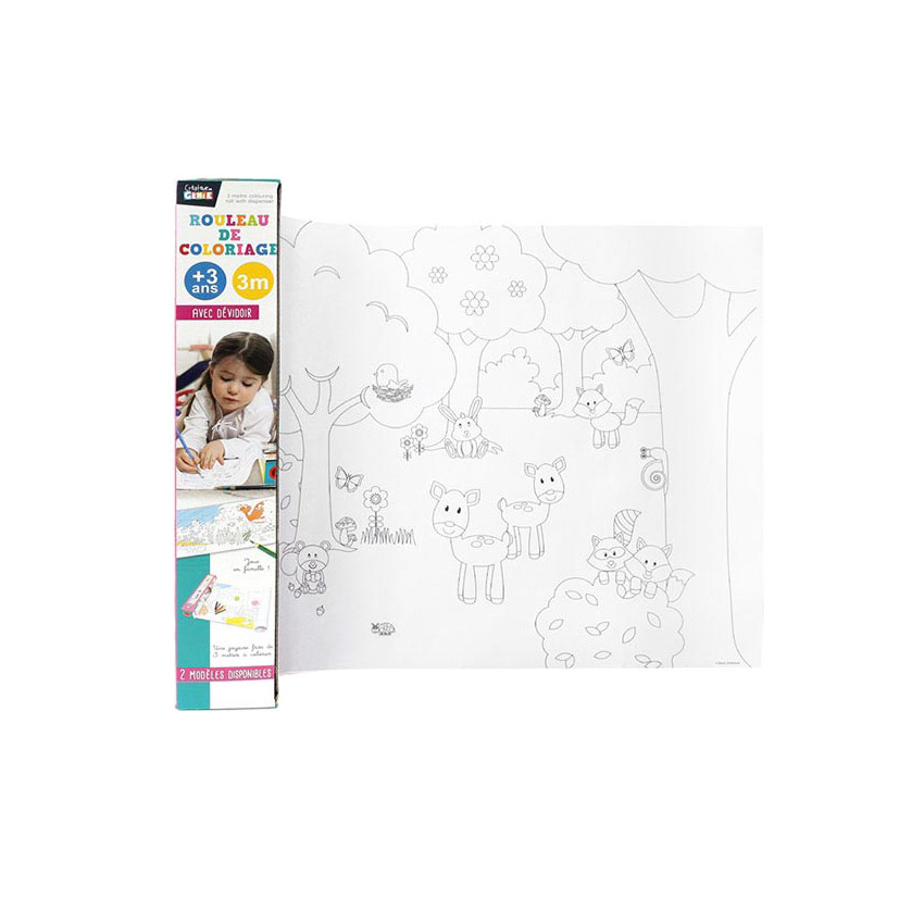 Rouleau de coloriage avec dédivoir - Animaux de la ferme Main Rouleau de coloriage avec dédivoir - Animaux de la ferme
