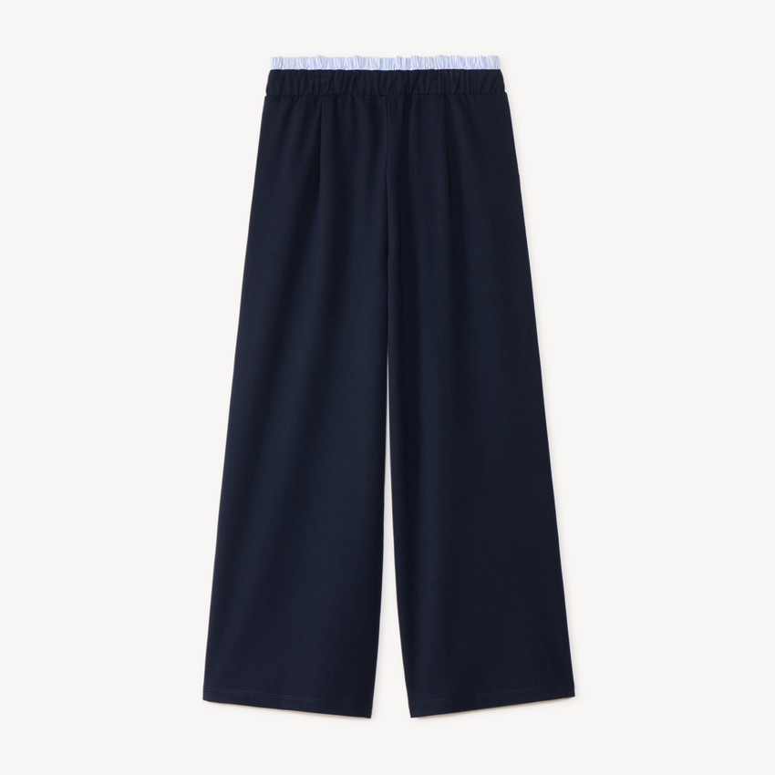 Pantalon fille large en flanelle avec empiècement à la taille 