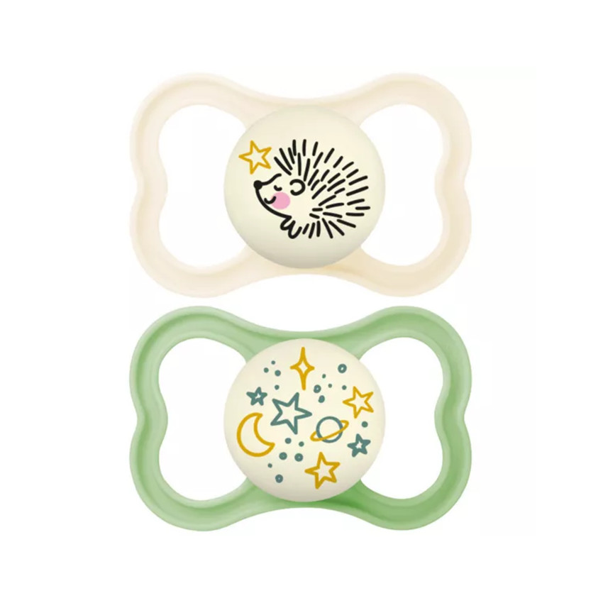 Lot de 2 sucettes silicone Suprême Nuit 6M+ (modèle aléatoire) 