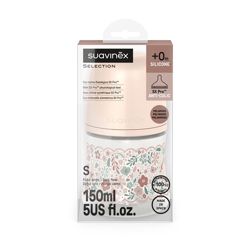Biberon avec tétine physiologique SX PRO S 150ml Wonderland Liberty rose 