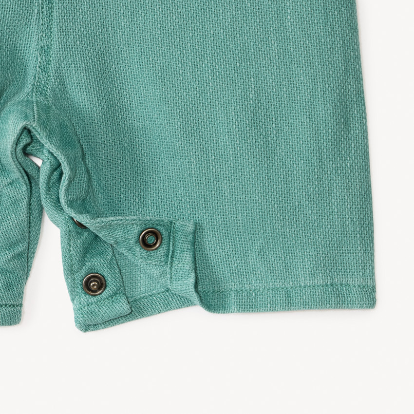 Ensemble court 2 pièces chemise col mao et salopette pour bébé garçon  