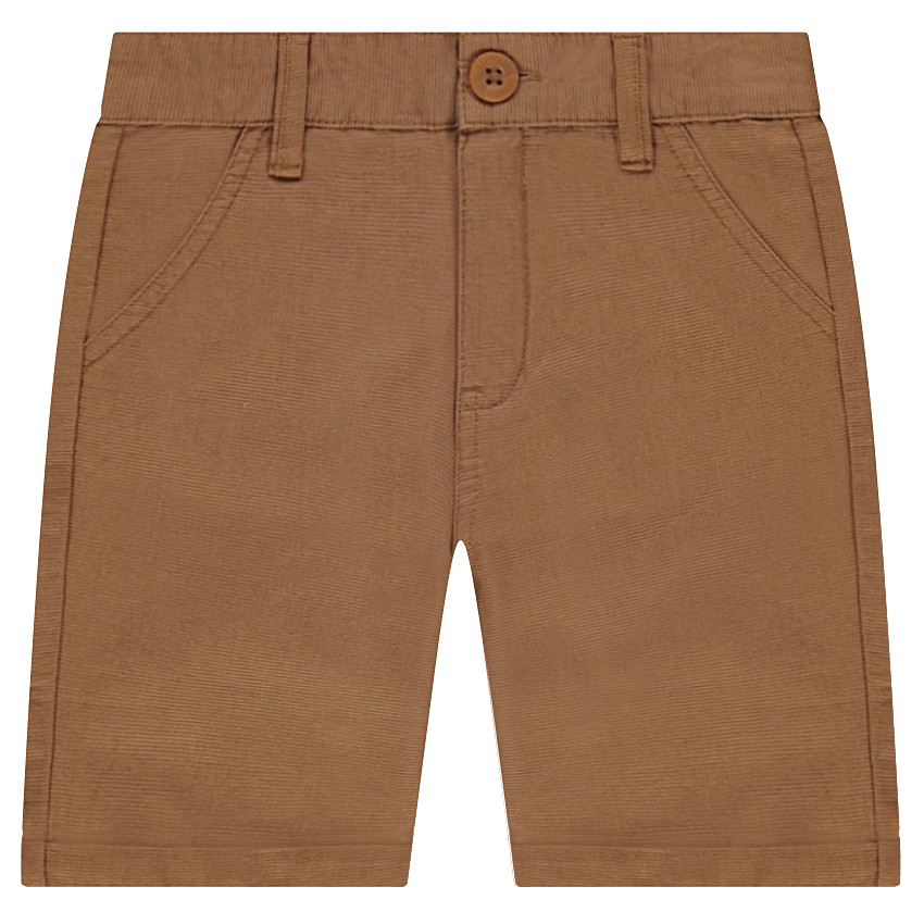 Bermuda en coton fantaisie camel 