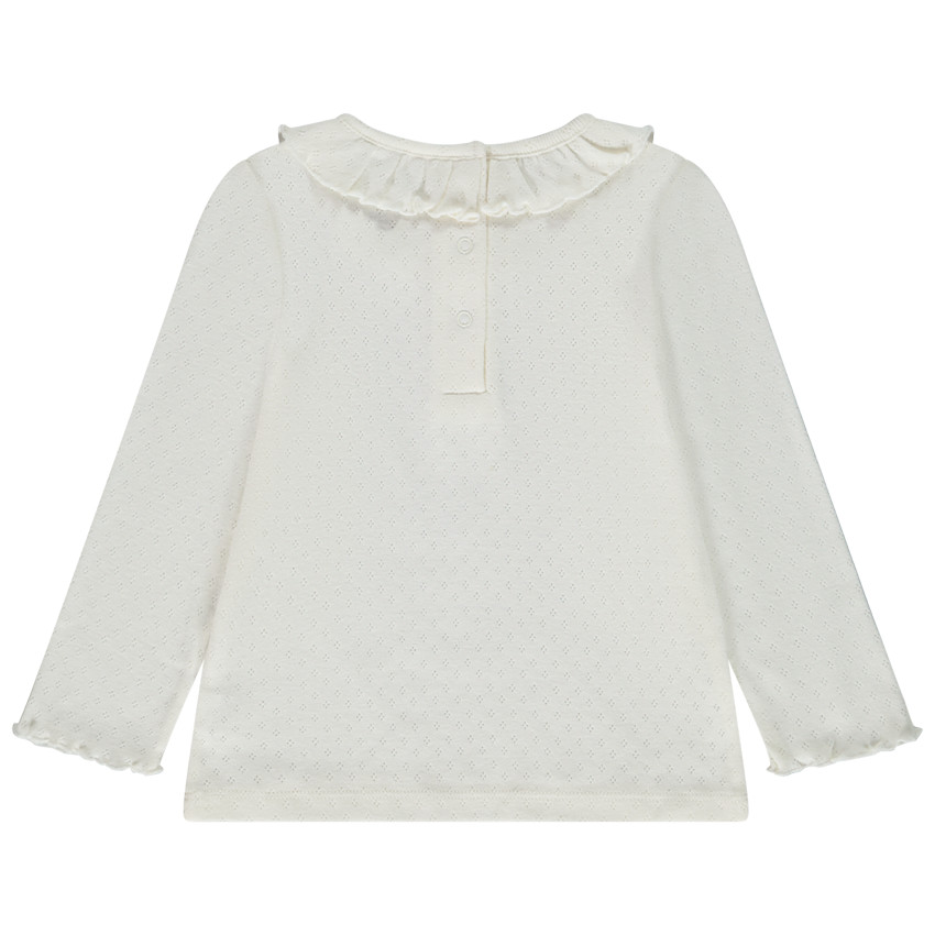 T-shirt manches longues en maille pointelle pour bébé fille 