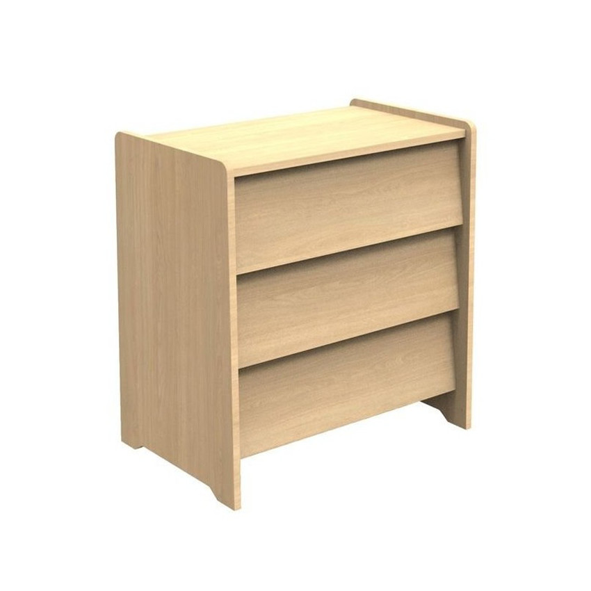 Commode 3 tiroirs Cannelle aspect chêne miel 