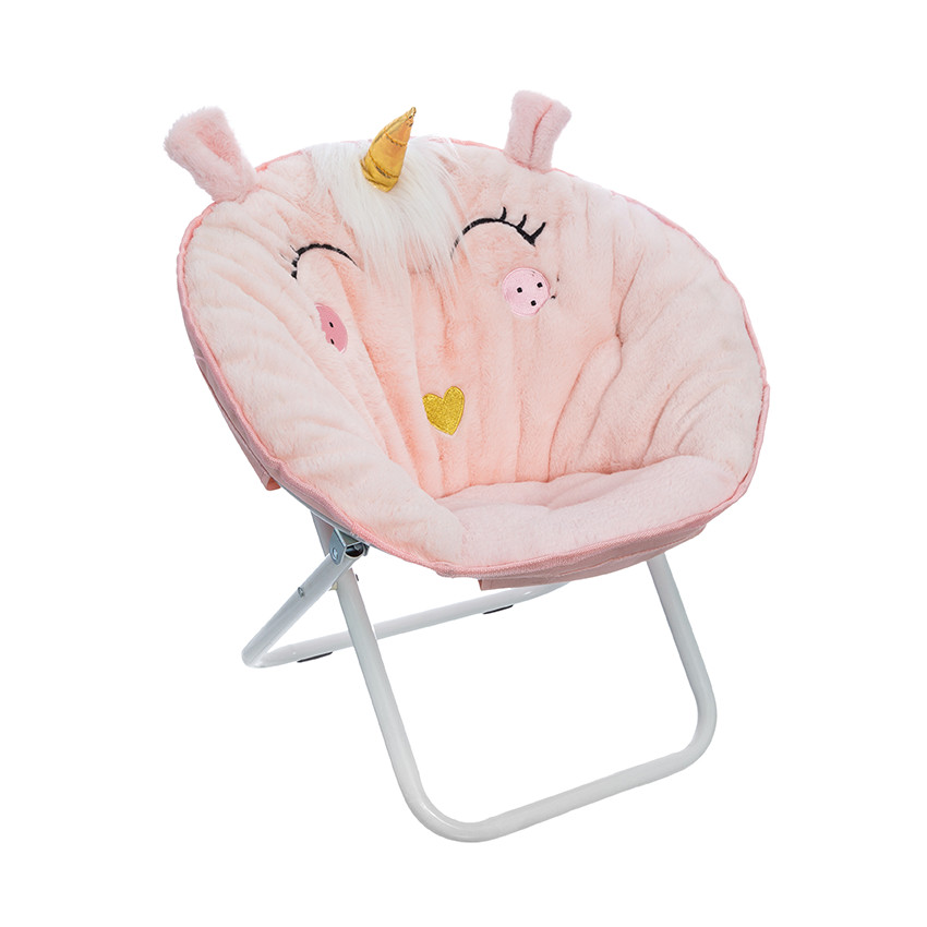 Fauteuil en tissu pliant - Licorne - Rose  