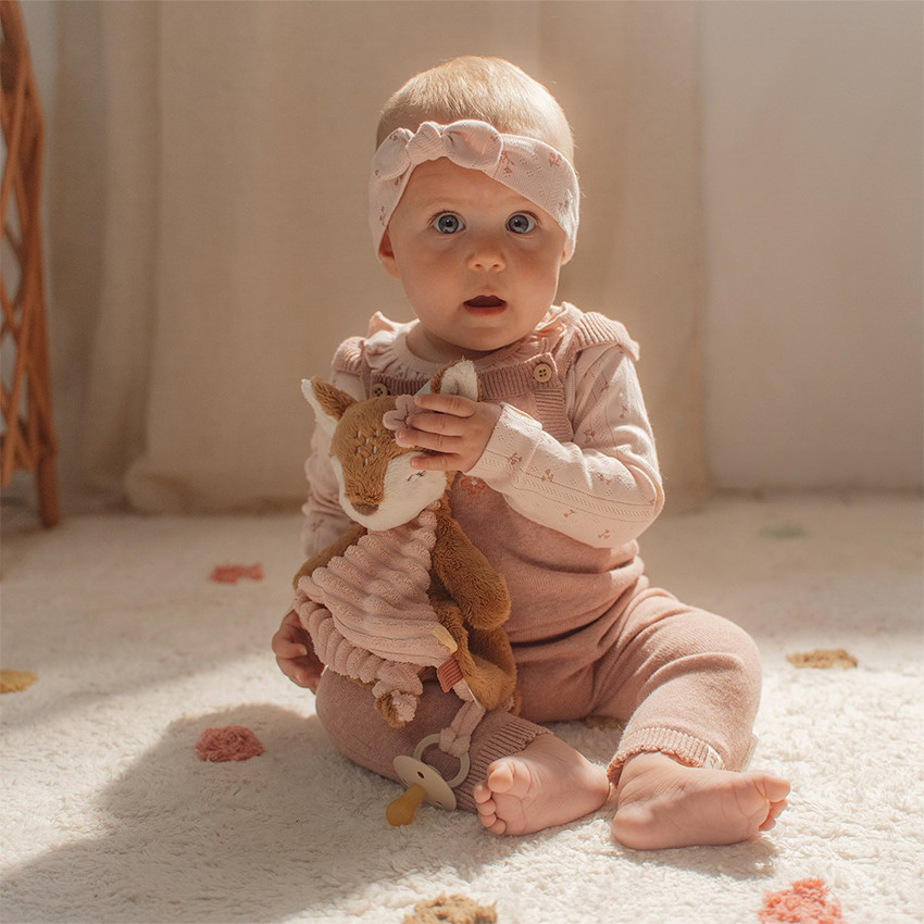 Doudou peluche cerf Fairy Garden rose 