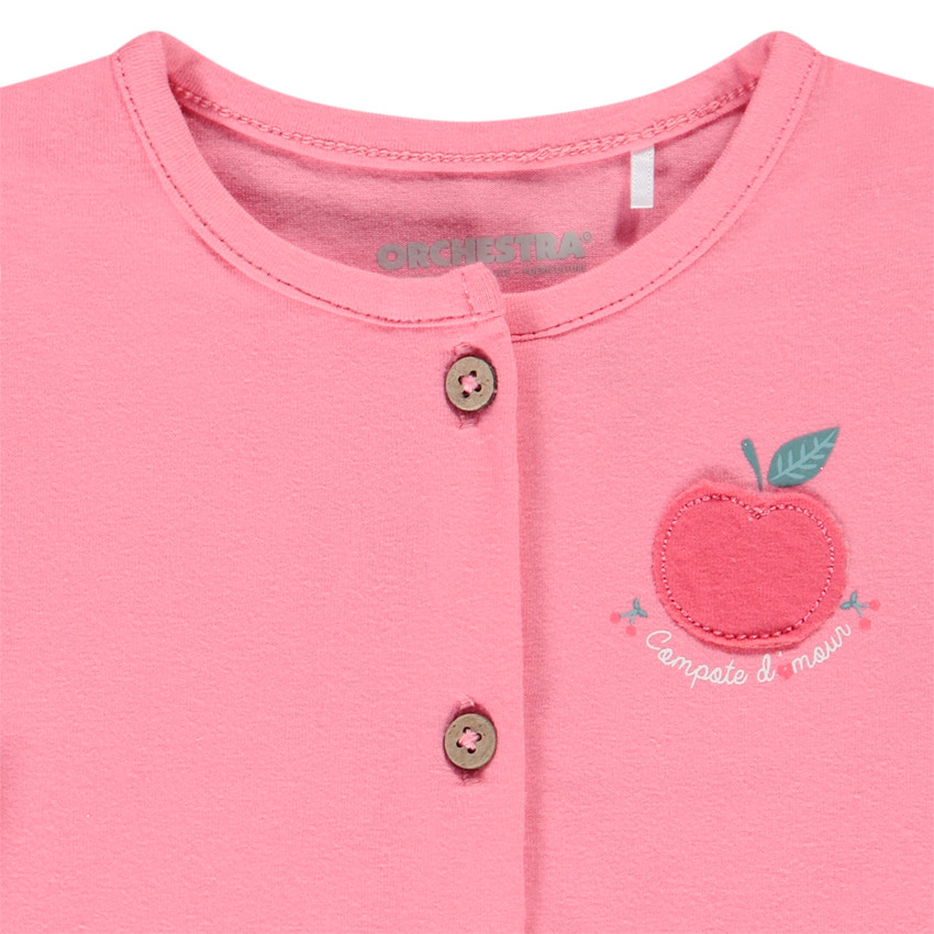 Ensemble 3 pièces en jersey gilet + tunique + legging pour bébé fille 