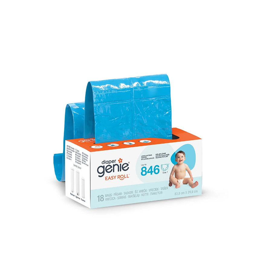 Poubelle à couches Platinum blanc lys + recharge Easy Roll 