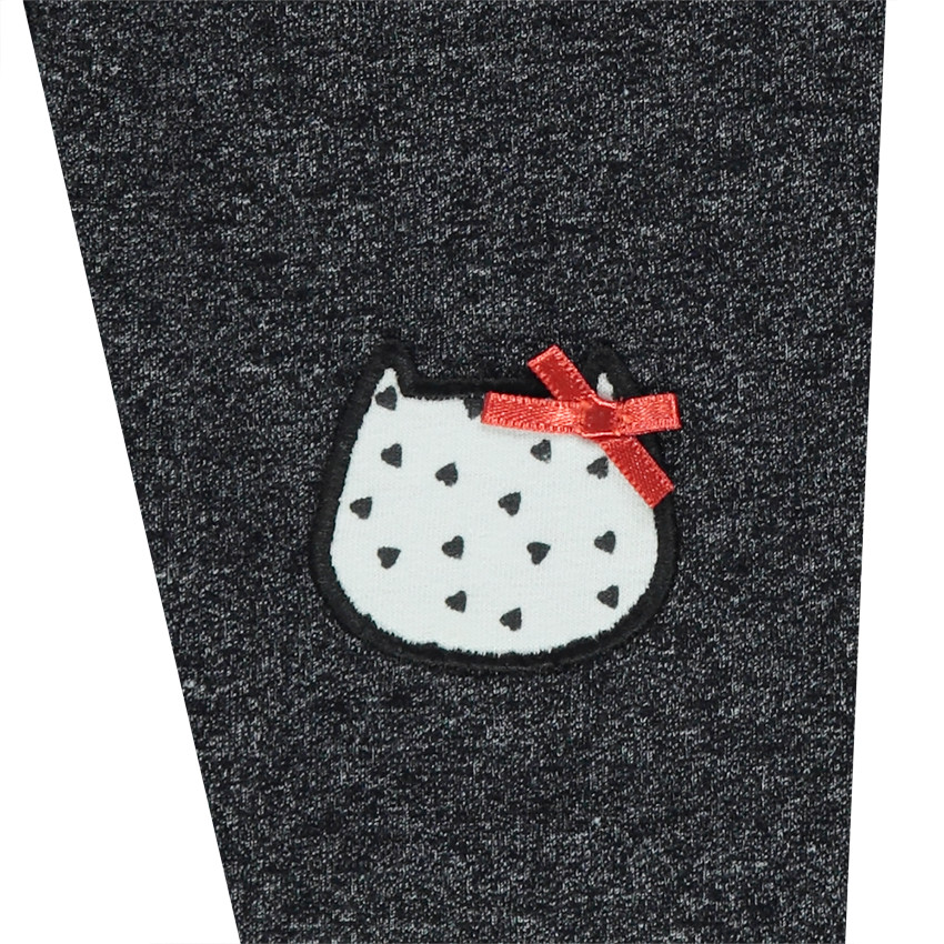 Legging en molleton avec patchs forme chat 