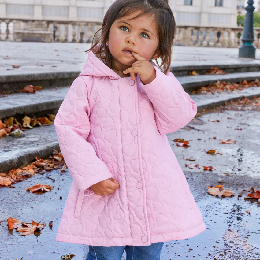 Parka bébé fille matelassée cœurs