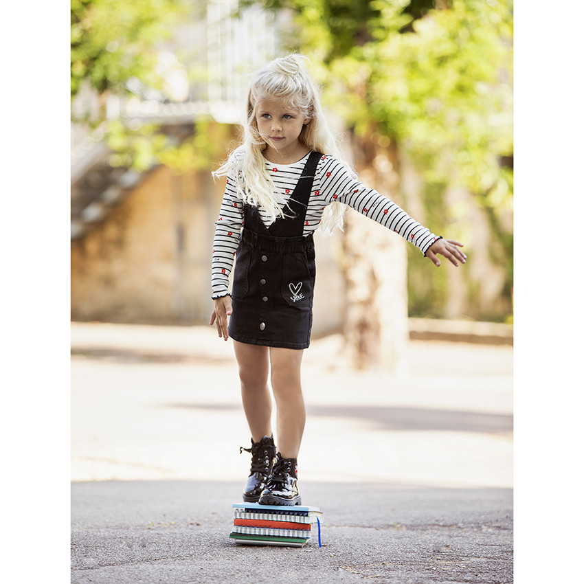 T-shirt manches longues rayé imprimé pour enfant fille 