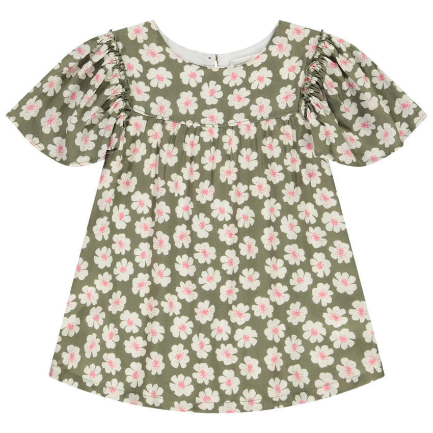 Tunique manches courtes imprimé fleurs pour fille 