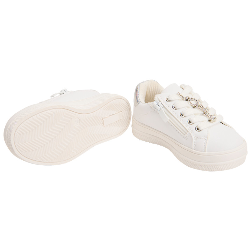 Basket de sport à zip et lacets avec bijoux fantaisie pour fille 