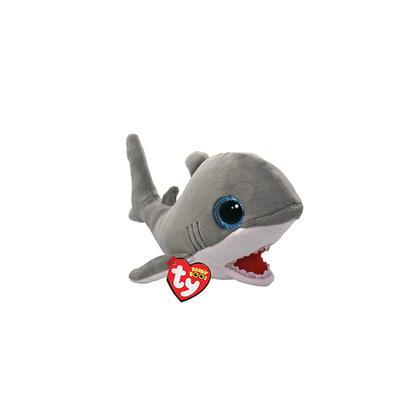 Peluche Beanie Boo's 15cm Finnegan le requin gris 